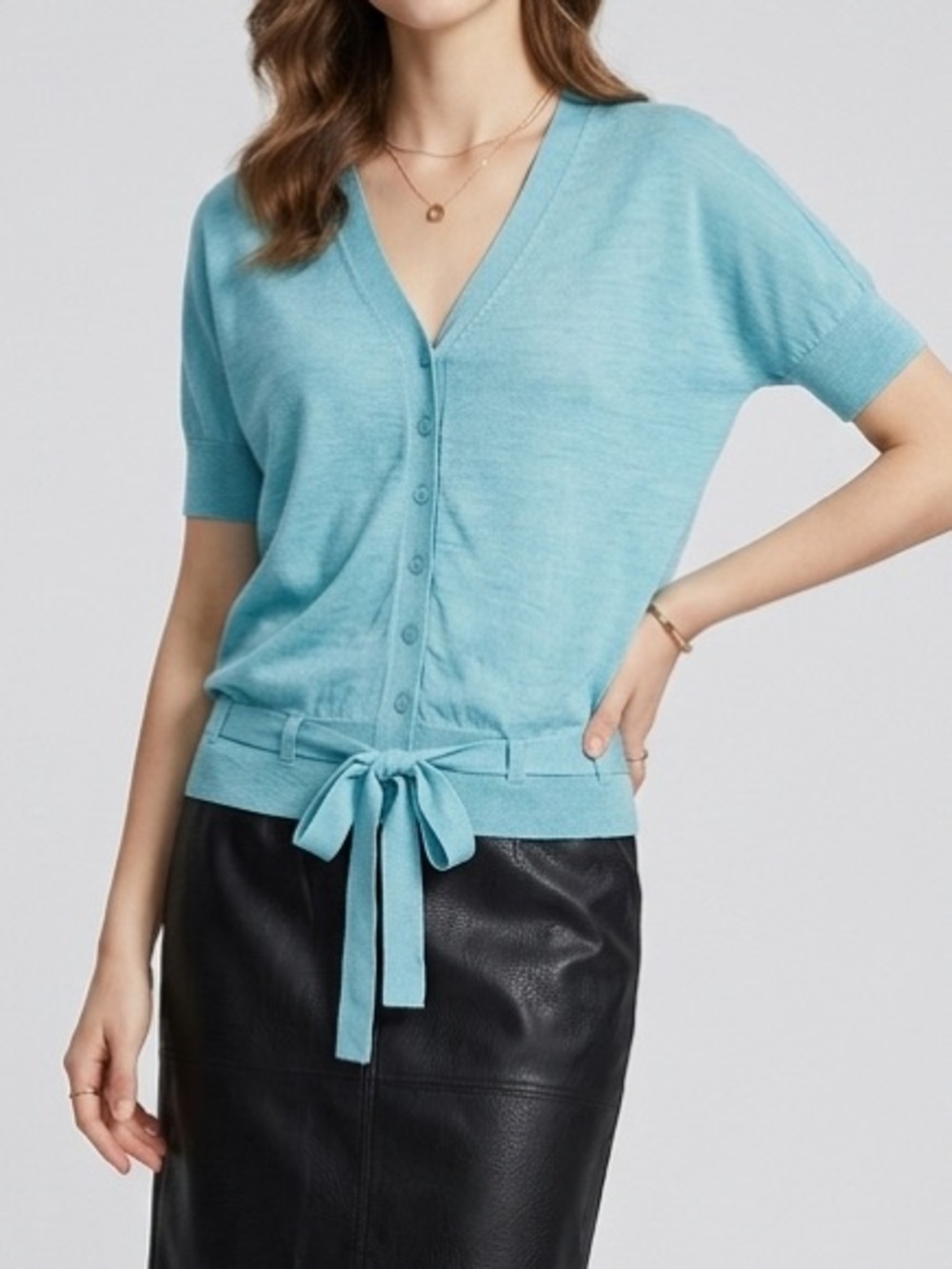 Carriere Studio Wool Blend Belted Sweater